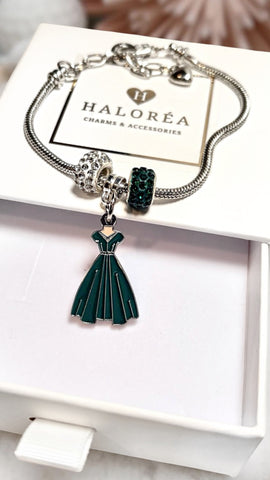 Rosemary’s Evergreen Velvet Party Dress Charm